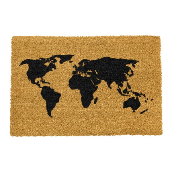 Natūralaus pluošto kilimėlis Artsy Doormats World Map, 40 x 60 cm
