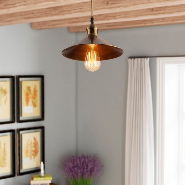 Bronzinės spalvos lubinis šviestuvas ø 24 cm su metaliniu gaubtu Berceste – Opviq lights-image-1