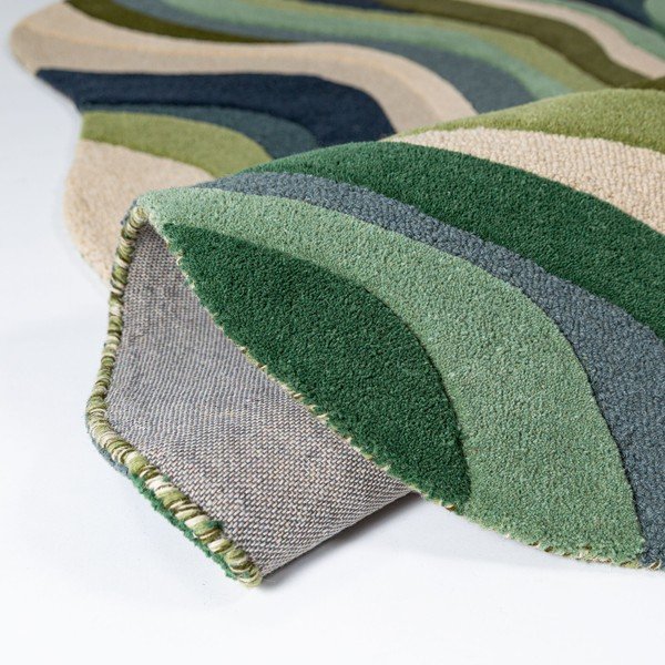 Rankų darbo žalios spalvos iš vilnos kilimas 200x290 cm Envy Wool – Flair Rugs-image-3