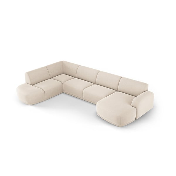 Iš velveto kampinė sofa smėlio spalvos Erin – Micadoni Home-image-4