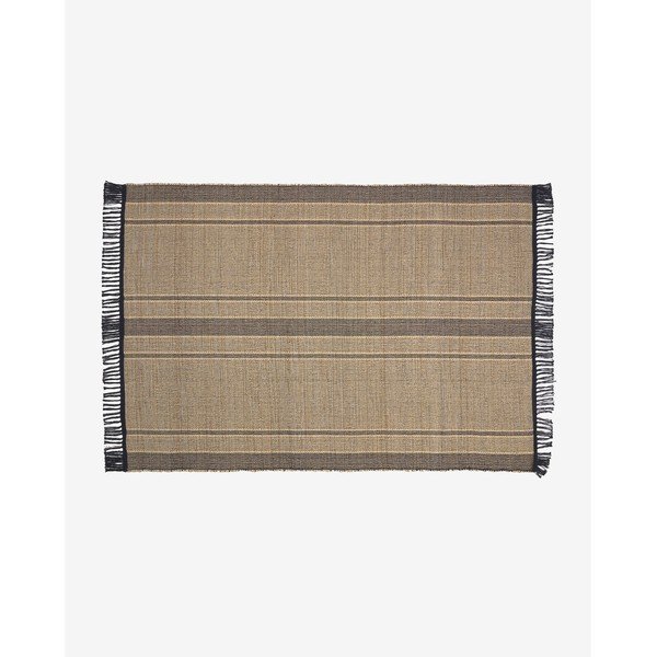 Apverčiamas juodos spalvos/natūralios spalvos iš jūros dumblių pluošto kilimas 160x230 cm Brunilda – Kave Home-image-3