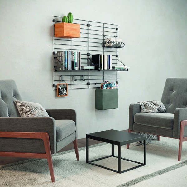 Iš tekstilės daiktadėžė modulinei lentynų sistemai pilkos spalvos 24x9 cm Mural – Metaltex-image-3