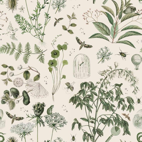 Tapetai iš neaustinio audinio 100 cm x 280 cm Green Botanical Stories – Dekornik