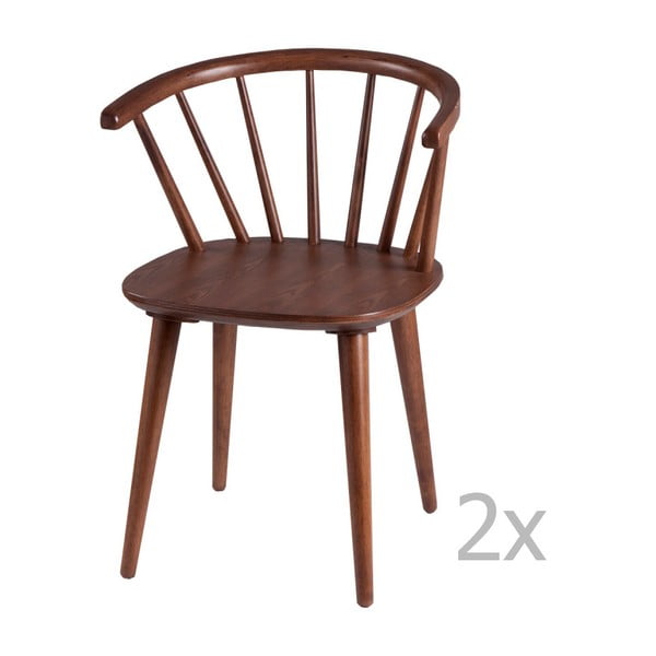 2 valgomojo kėdžių rinkinys su riešutmedžio dekoru "Anya
