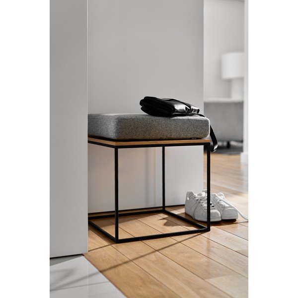 Juodos spalvos iš audinio taburetė Feo – noo.ma-image-2