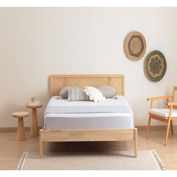 Iš eglės medžio masyvo viengulė lova natūralios spalvos su lovos grotelėmis 90x200 cm Izabelya – Kalune Design-image-2