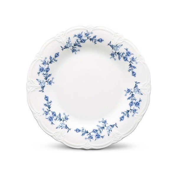 Baltos spalvos/mėlynos spalvos desertinė iš porceliano  lėkštė ø 16 cm Retro – BonBistro