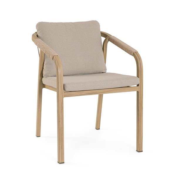 Natūralios spalvos metalinė sodo kėdė Kalimera – Bizzotto