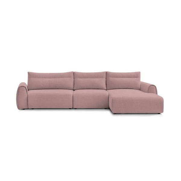 Kampinė sofa šviesiai rožinės spalvos Aden – Bobochic Paris