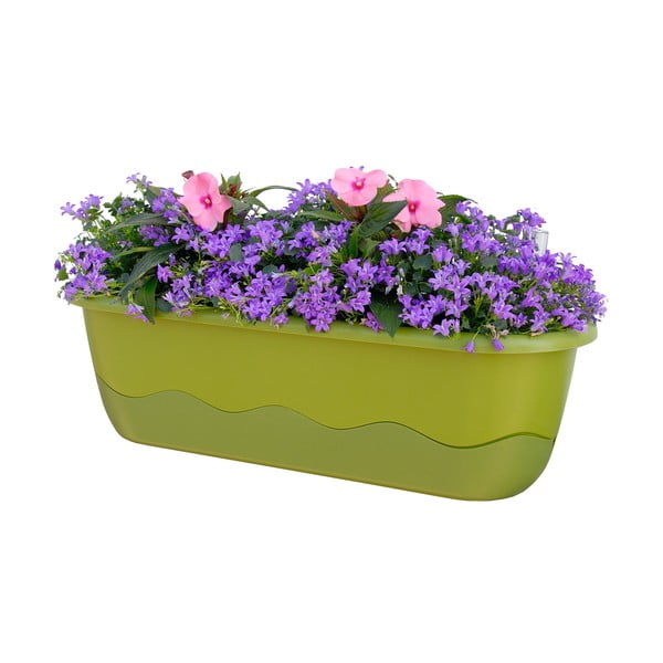 Žalias savaiminio laistymo vazonas Plastia Mareta, 80 cm ilgio-image-1