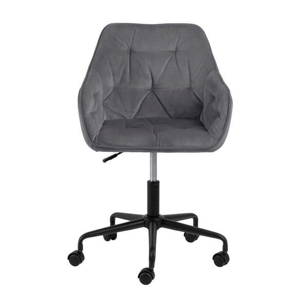 Pilka biuro kėdė su aksomo apmušalu Actona Brooke-image-3