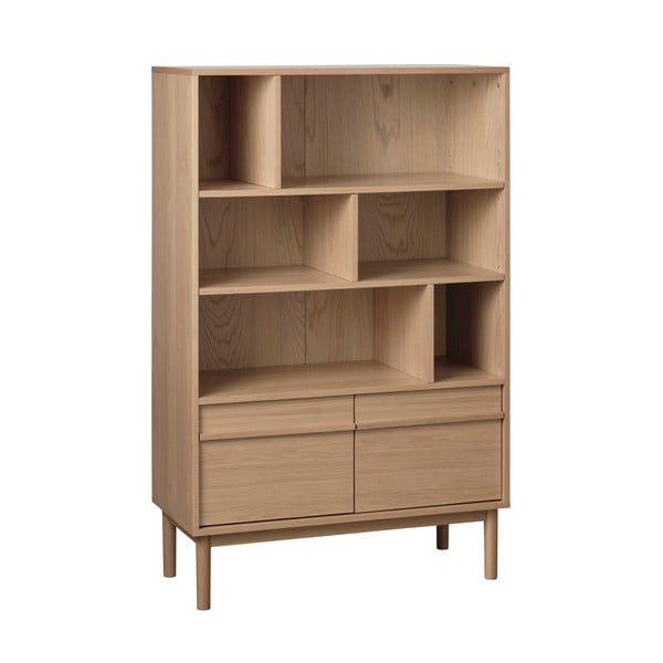 Knygų spinta  natūralios spalvos iš ąžuolo 140x90 cm Ponza – Unique Furniture-image-2