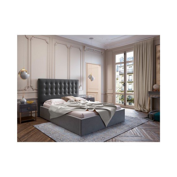Tamsiai pilkas galvūgalis su aksominiu užvalkalu Windsor & Co Sofas Athena, 180 x 120 cm-image-3