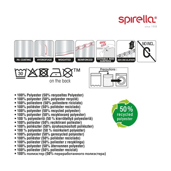 Dušo užuolaida 180x200 cm Rings – Spirella-image-2