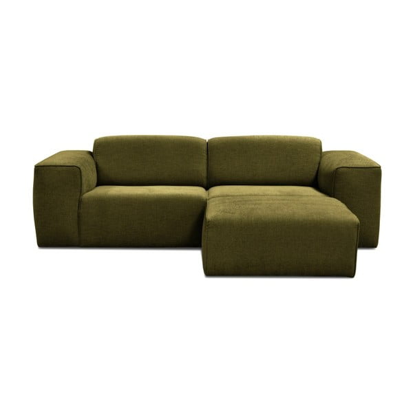 Žalia trijų vietų sofa su pufu Cosmopolitan Design Phoenix