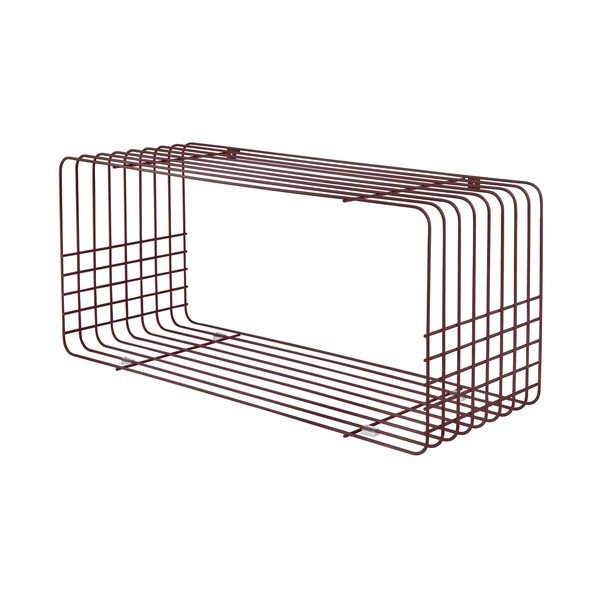 Bordo spalvos iš metalo kelių aukštų sieninė lentyna 70 cm Wire – Mette Ditmer Denmark