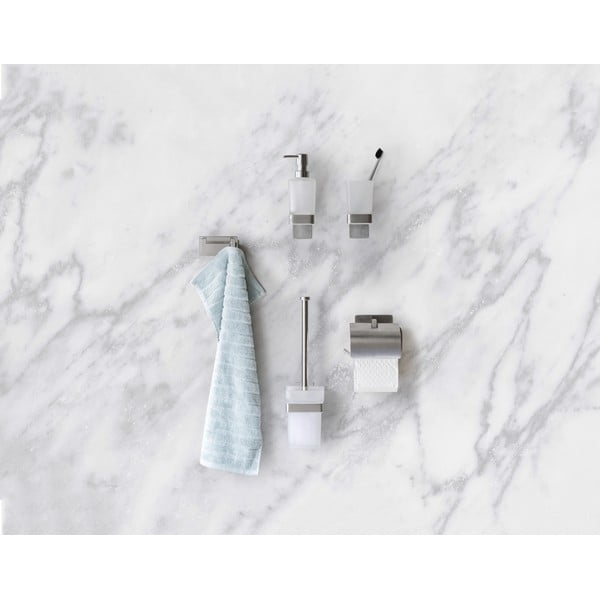 Klijuojamas iš nerūdijančio plieno laikiklis tualetiniam popieriui matinės sidabrinės spalvos Genova – Wenko-image-1