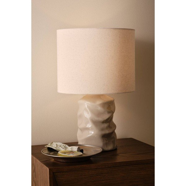 Pilkos spalvos iš keramikos stalinis šviestuvas (aukštis 40 cm) Milera – Jotex-image-1