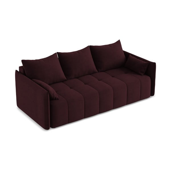 Bordo spalvos sulankstoma/su sandėliavimo vieta sofa 225 cm Moku – Makamii-image-3