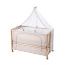 Vaikiška lovelė natūralios spalvos ant ratukų/su baldakimu 60x120 cm Liebhabär – Roba