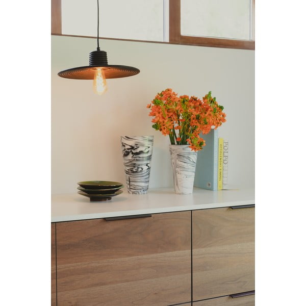 Juodos spalvos kabantis šviestuvas su pritemdymo funkcija ø 35 cm su rotango gaubtu Balance – Zuiver-image-2