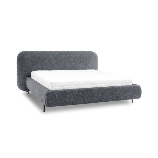 Mėlynos spalvos dvigulė lova dengta audiniu su sandėliavimo vieta su lovos grotelėmis 180x200 cm Pointt – ELTAP