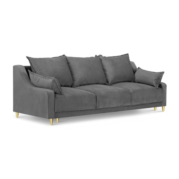 Šviesiai pilka sofa-lova su daiktadėže Mazzini Sofas Pansy, 215 cm