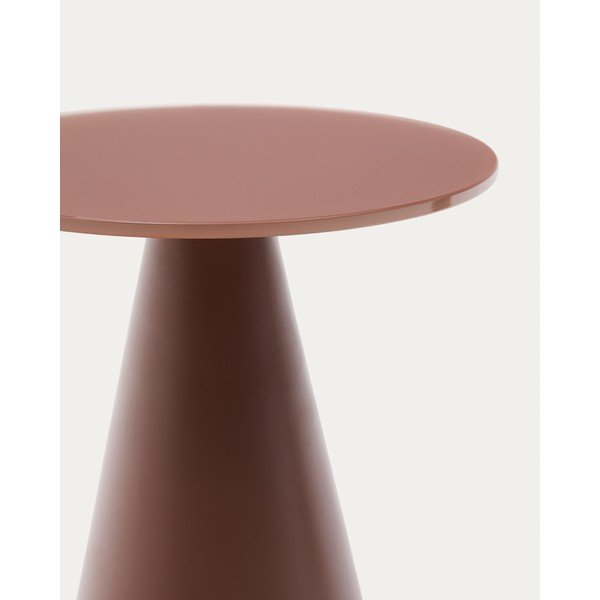 Apvalios formos šoninis stalas su stikliniu stalviršiu ø 30 cm Wilshire – Kave Home-image-3