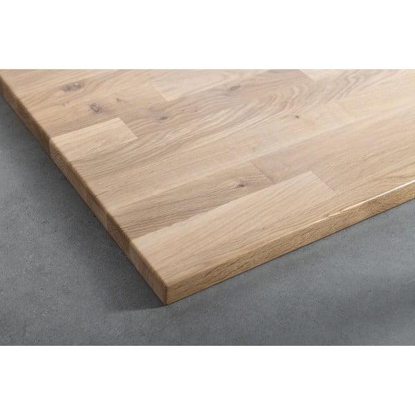 Iš ąžuolo masyvo vonios kambario stalviršis natūralios spalvos 140x36 cm Woody – Sapho-image-2