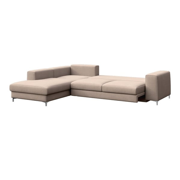 Smėlio spalvos iš velveto sulankstoma/su sandėliavimo vieta kampinė sofa (su kairiuoju kampu/„L“ formos) Rene – Rodier-image-3