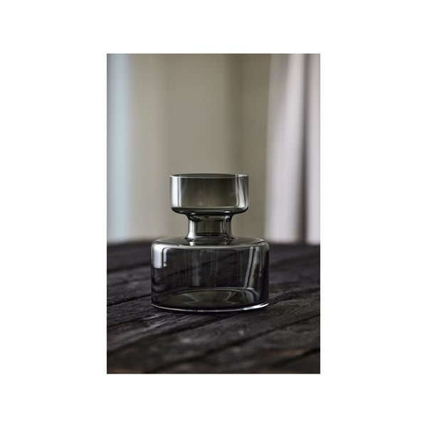 Pilko stiklo vaza Lyngby Glas Tubular, aukštis 20 cm-image-1