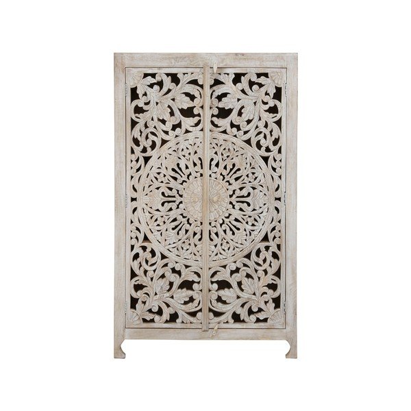 Iš mango masyvo spintelė kreminės spalvos 165x40 cm Kalita – Støraa