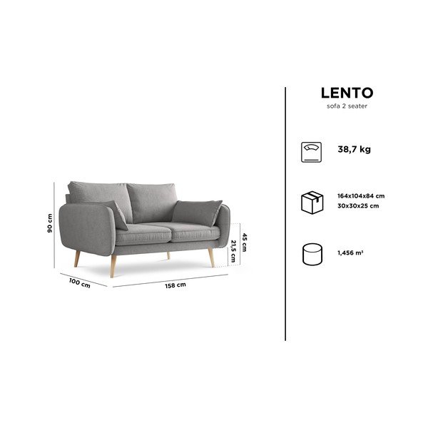 Smėlio spalvos sofa Kooko Home Lento, 158 cm-image-4