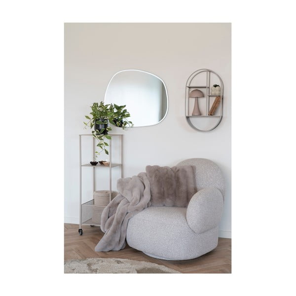 Pilkos spalvos/smėlio spalvos iš dirbtinio kailio antklodė ir pledas 130x180 cm Galena – House Nordic-image-2