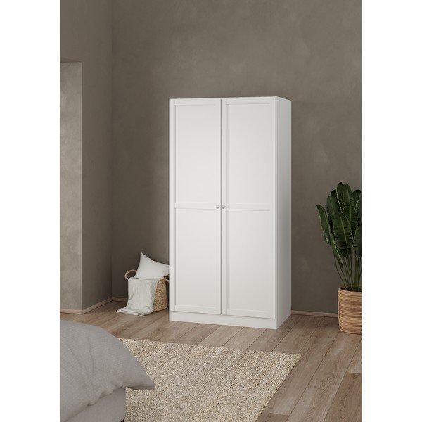 Baltos spalvos drabužių spinta 99x200x62 cm Billund – Tvilum-image-1