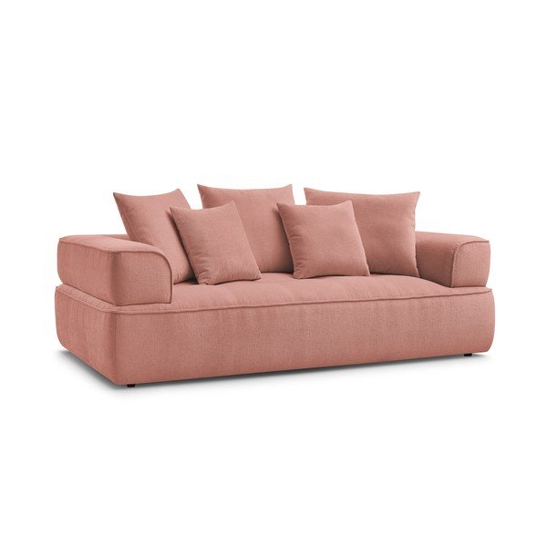 Rožinės spalvos iš šenilinio audinio sofa 237 cm Whesley – Bobochic Paris-image-3