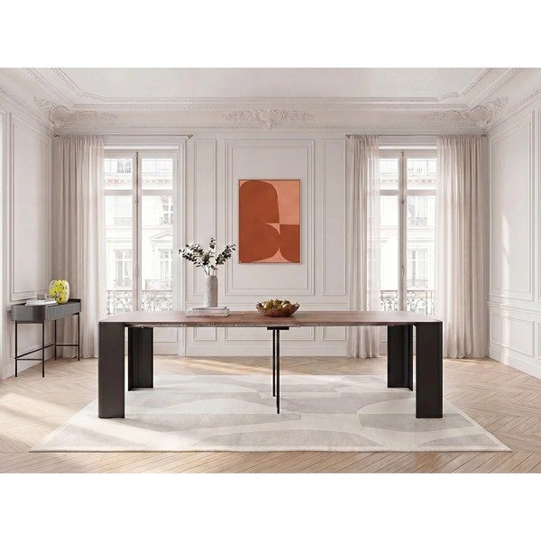 Juodos spalvos/natūralios spalvos konsolinis staliukas 50x110 cm Albane – Bobochic Paris-image-1