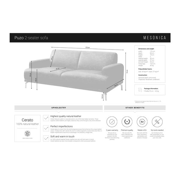Juoda odinė sofa MESONICA Puzo, 170 cm-image-4