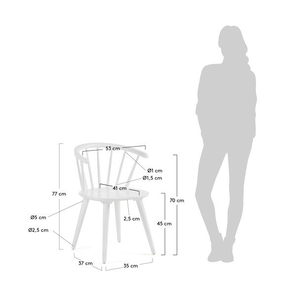 2 baltų valgomojo kėdžių rinkinys "La Forma Krise-image-2