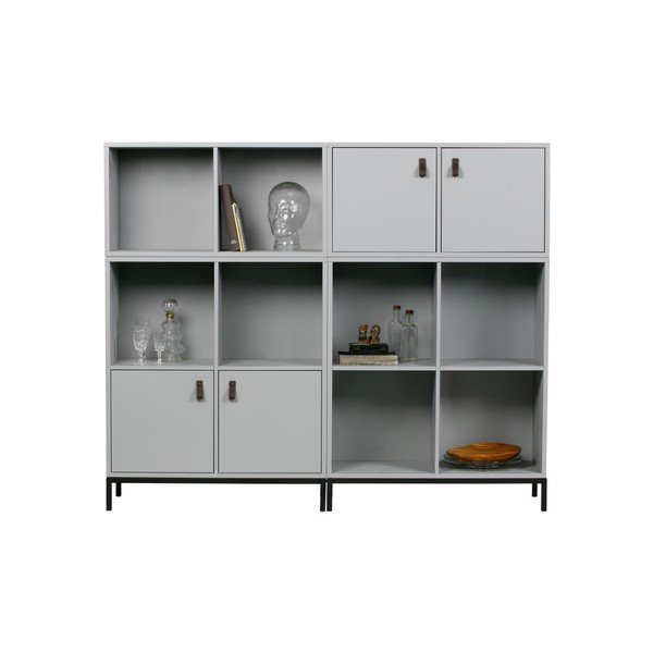 Iš pušies masyvo modulinė knygų spinta pilkos spalvos 81x81 cm Vt – vtwonen-image-4