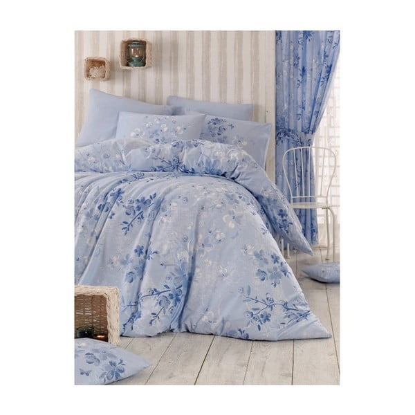 Mėlyna patalynė dvigulei lovai Elena, 200 x 220 cm