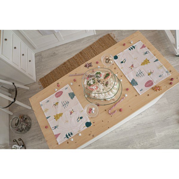 2 kalėdinių medžiaginių padėkliukų rinkinys 45x35 cm Skiing - Butter Kings-image-1