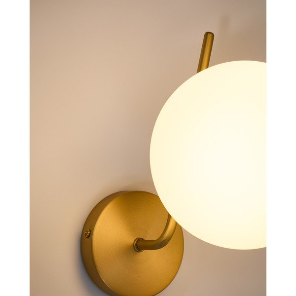 Baltos spalvos/auksinės spalvos iš metalo sieninė lempa ø 15 cm Brisia – Kave Home-image-2