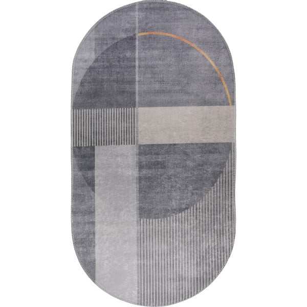 Skalbiamas kilimas pilkos spalvos 60x100 cm Oval – Vitaus