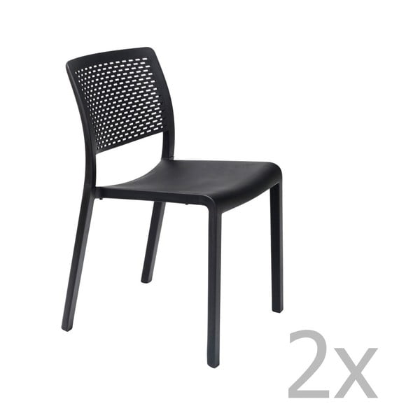 2 juodų sodo kėdžių rinkinys "Resol Trama Simple