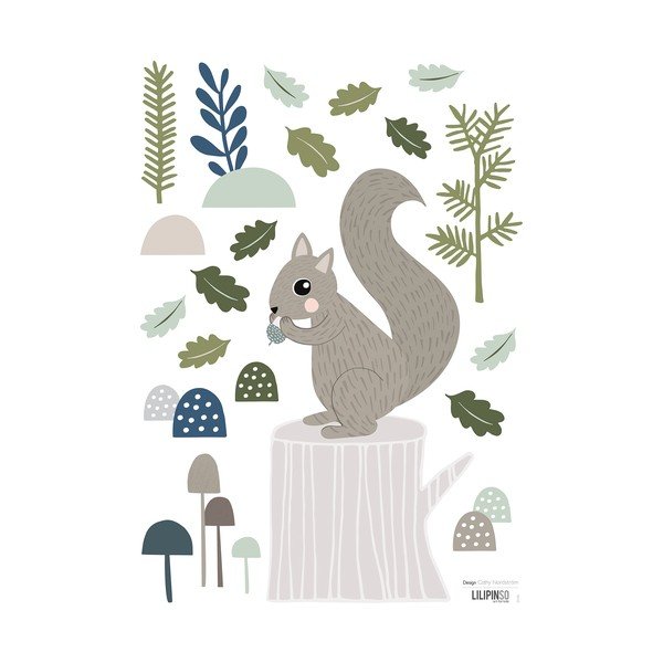 Lipdukų lapas 30x42 cm Squirrel – Lilipinso