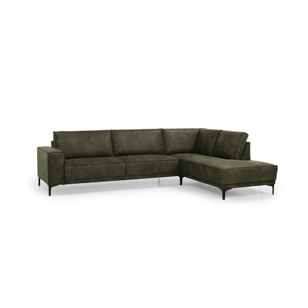 Iš dirbtinės odos kampinė sofa žalios spalvos (su dešiniuoju kampu) Copenhagen – Scandic-image-2