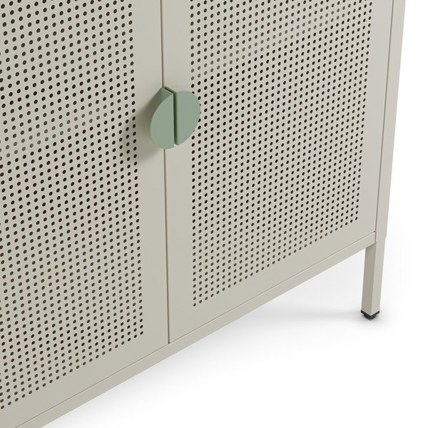 Kreminės spalvos/natūralios spalvos iš metalo spintelė 160x90x40 cm Sayla – Marckeric-image-3