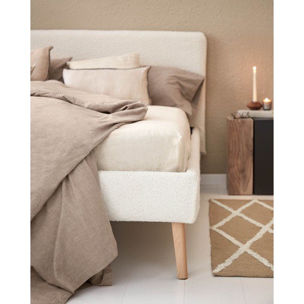 Šviesiai pilkos spalvos dvivietės lovos rėmas Kave Home Lydia, 160 x 200 cm-image-1