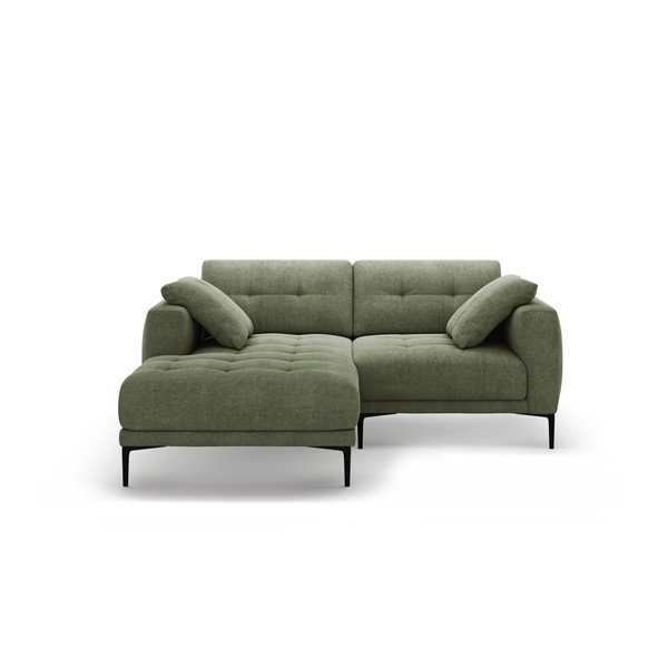 Žalios spalvos kampinė sofa (su kairiuoju kampu/su gultu) Bemy – Micadoni 